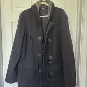 Rebecca Minkoff Black Wool Pea Coat Classic Design